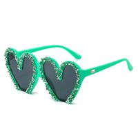 Streetwear Heart Shape Pc Special-shaped Mirror Diamond Full Frame Glasses sku image 2