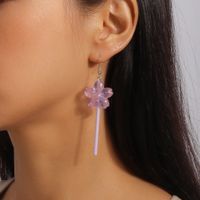 1 Pair Cute Flower Plastic Zinc Alloy Drop Earrings main image 9