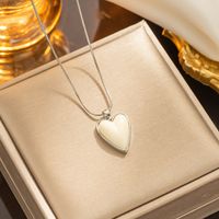 Elegant Heart Shape Titanium Steel Plating 18k Gold Plated Necklace sku image 2
