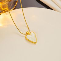 Elegant Heart Shape Titanium Steel Plating 18k Gold Plated Necklace main image 5