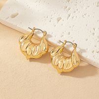 1 Pair Streetwear Solid Color Plating Ferroalloy 14k Gold Plated Earrings main image 1