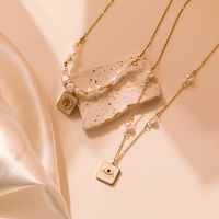 Simple Style Commute Eye Titanium Steel Plating Inlay Shell Zircon 18k Gold Plated Pendant Necklace main image 4