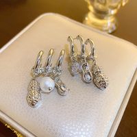 Vintage Style Heart Shape Alloy Plating Artificial Rhinestones Women's Earrings 1 Pair sku image 60
