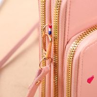 Women's Pu Leather Heart Shape Elegant Square Zipper Shoulder Bag Phone Wallets Crossbody Bag main image 3
