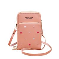 Women's Pu Leather Heart Shape Elegant Square Zipper Shoulder Bag Phone Wallets Crossbody Bag main image 2