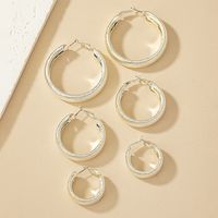 3 Pairs Casual Circle Plating Ferroalloy Silver Plated Earrings main image 1