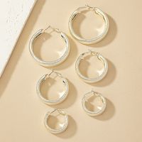 3 Pairs Casual Circle Plating Ferroalloy Silver Plated Earrings main image 2