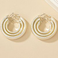 3 Pairs Casual Circle Plating Ferroalloy Silver Plated Earrings main image 4