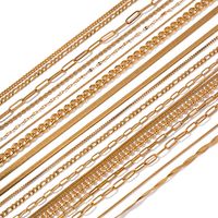 Ig-stil Einfarbig Rostfreier Stahl Überzug 18 Karat Vergoldet Halskette main image 2