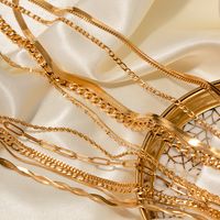 Ig-stil Einfarbig Rostfreier Stahl Überzug 18 Karat Vergoldet Halskette main image 4