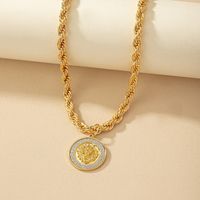 Retro Solid Color Alloy Plating 14k Gold Plated Women's Pendant Necklace main image 3