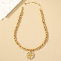Retro Solid Color Alloy Plating 14k Gold Plated Women's Pendant Necklace main image 5