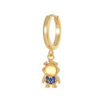 1 Piece Princess Cute Human Animal Plating Inlay Brass Zircon 18k Gold Plated Drop Earrings sku image 25