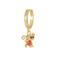 1 Piece Princess Cute Human Animal Plating Inlay Brass Zircon 18k Gold Plated Drop Earrings sku image 4