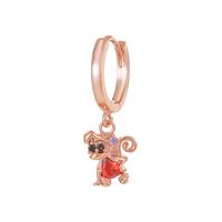 1 Piece Princess Cute Human Animal Plating Inlay Brass Zircon 18k Gold Plated Drop Earrings sku image 6