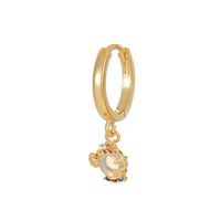 1 Piece Princess Cute Human Animal Plating Inlay Brass Zircon 18k Gold Plated Drop Earrings sku image 16