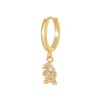 1 Piece Princess Cute Human Animal Plating Inlay Brass Zircon 18k Gold Plated Drop Earrings sku image 22