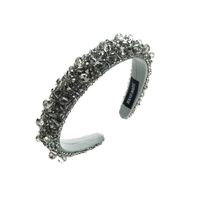 Elegant Lady Irregular Cloth Inlay Crystal Hair Band sku image 1