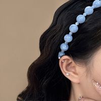 Women's Classical Solid Color Beaded Hair Band main image 6