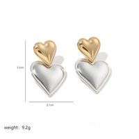 1 Pair Vintage Style Heart Shape Stainless Steel 18K Gold Plated Drop Earrings sku image 2