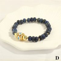 Retro Simple Style Devil's Eye Stone Copper Beaded Plating Inlay Zircon 18k Gold Plated Bracelets main image 4