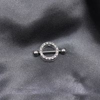Streetwear Shiny Solid Color Stainless Steel Copper White Gold Plated Rhinestones Nipple Ring In Bulk main image 3