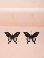 1 Pair Sexy Butterfly Printing Plating Iron Ear Hook main image 3