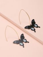1 Pair Sexy Butterfly Printing Plating Iron Ear Hook main image 2