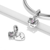 Elegant Streetwear Letter Heart Shape Sterling Silver Inlay Zircon Jewelry Accessories main image 4