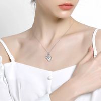 Elegant Streetwear Letter Heart Shape Sterling Silver Inlay Zircon Jewelry Accessories main image 3