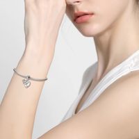 Elegant Streetwear Letter Heart Shape Sterling Silver Inlay Zircon Jewelry Accessories main image 2