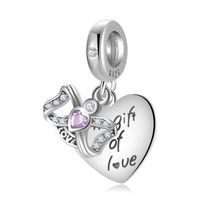 Elegant Streetwear Letter Heart Shape Sterling Silver Inlay Zircon Jewelry Accessories main image 1