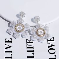 Wholesale Jewelry Ig Style Snowflake Arylic Plastic Fabric Beaded Drop Earrings main image 4