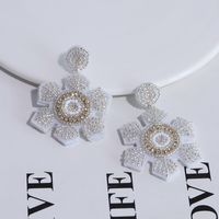 Wholesale Jewelry Ig Style Snowflake Arylic Plastic Fabric Beaded Drop Earrings main image 7