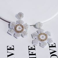 Wholesale Jewelry Ig Style Snowflake Arylic Plastic Fabric Beaded Drop Earrings main image 2