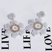 Wholesale Jewelry Ig Style Snowflake Arylic Plastic Fabric Beaded Drop Earrings main image 3