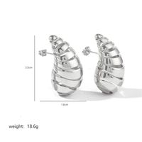 1 Pair Exaggerated Simple Style Water Droplets Spiral Stripe Polishing Plating Copper 18k Gold Plated Ear Studs sku image 3
