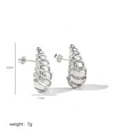 1 Pair Exaggerated Simple Style Water Droplets Spiral Stripe Polishing Plating Copper 18k Gold Plated Ear Studs sku image 1