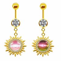 Casual Hawaiian Tropical Sun Stainless Steel Alloy Copper Gold Plated Rhinestones Belly Ring In Bulk main image 1