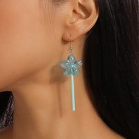1 Pair Cute Flower Plastic Zinc Alloy Drop Earrings main image 5