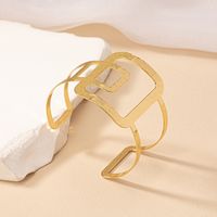 Retro Simple Style Solid Color Alloy Plating Gold Plated Women's Bangle main image 6