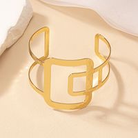Retro Simple Style Solid Color Alloy Plating Gold Plated Women's Bangle sku image 1