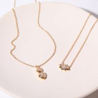Wholesale Casual Simple Style Commute Geometric Copper Plating Inlay Artificial Crystal Pendant Necklace main image 4