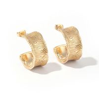 1 Pair Ig Style C Shape Plating Copper 18k Gold Plated Earrings main image 4