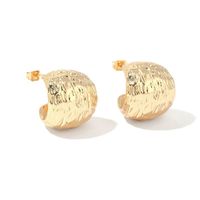 1 Pair Ig Style C Shape Plating Copper 18k Gold Plated Earrings main image 5
