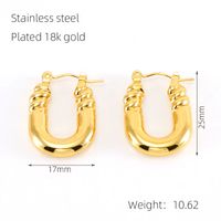 1 Pair Elegant Square Water Droplets Polishing Plating Stainless Steel Titanium Steel 18K Gold Plated Earrings sku image 3