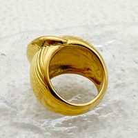 304 Stainless Steel Gold Plated Simple Style Commute Plating Solid Color Rings main image 3