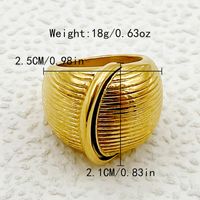 304 Stainless Steel Gold Plated Simple Style Commute Plating Solid Color Rings main image 2