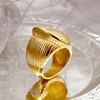 Edelstahl 304 Vergoldet Einfacher Stil Pendeln Überzug Einfarbig Ringe sku image 1