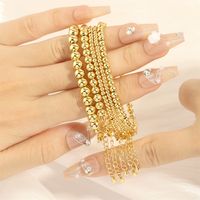 Hip-hop Vintage Style Round Copper Beaded Plating 18k Gold Plated Bracelets main image 10